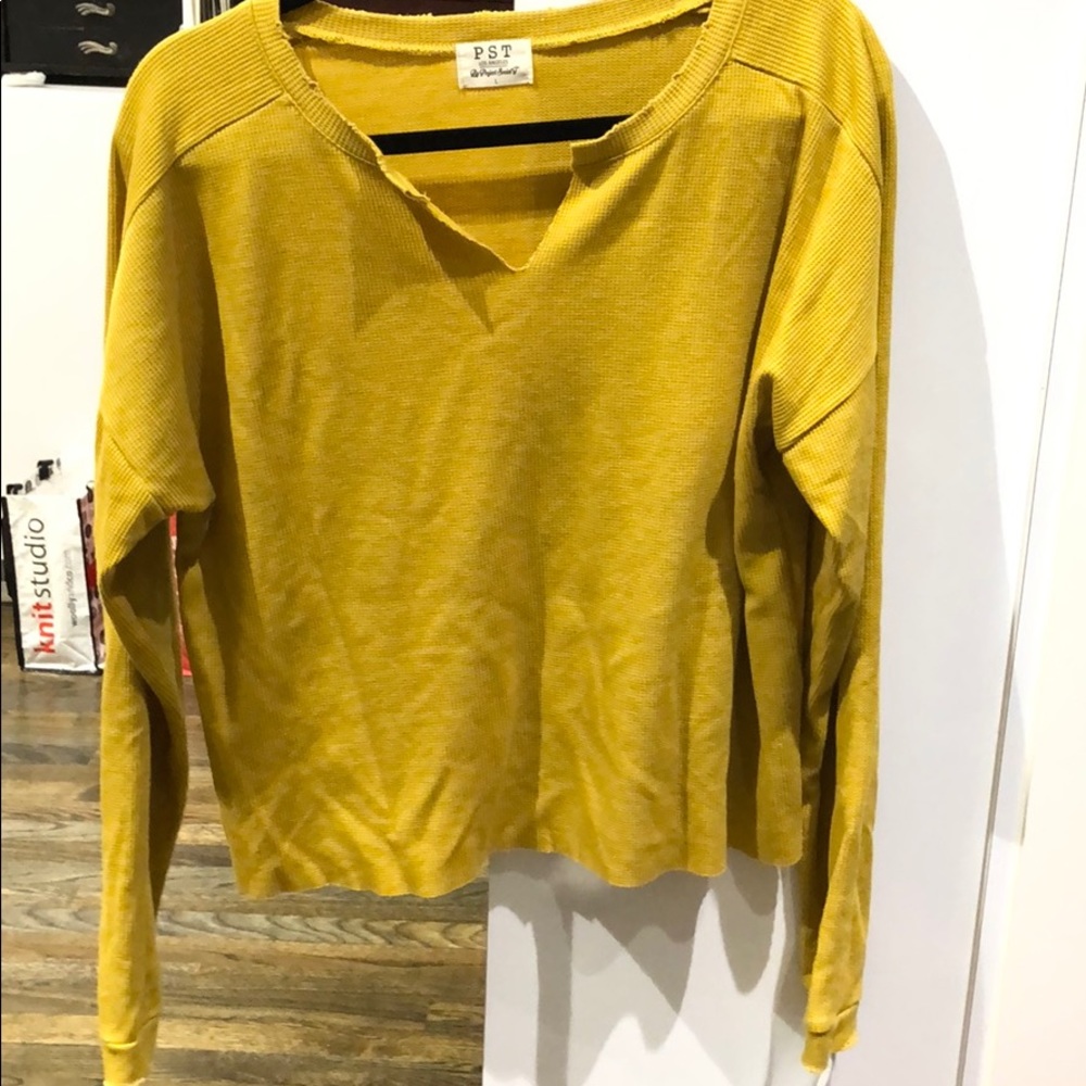 Dark Yellow long sleeve Project Social T NWT